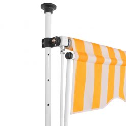 Ročno zložljiva tenda 350 cm oranžne in bele črte