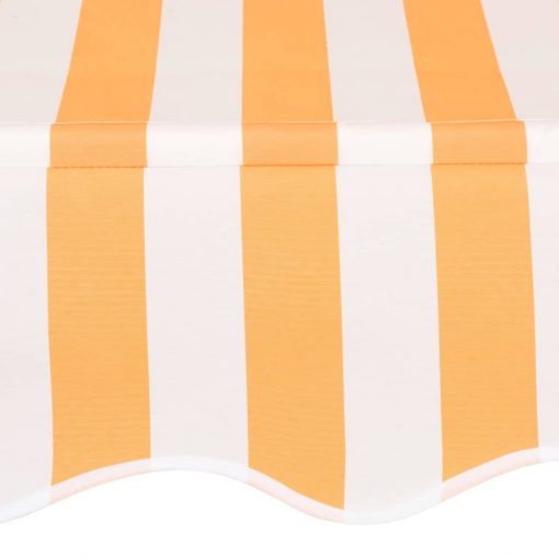 Ročno zložljiva tenda 350 cm oranžne in bele črte
