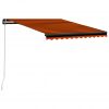 Ročno zložljiva tenda 350x250 cm oranžna in rjava