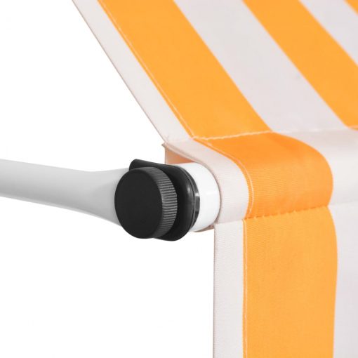 Ročno zložljiva tenda 400 cm oranžne in bele črte