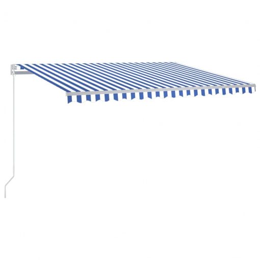 Ročno zložljiva tenda 450x350 cm modra in bela