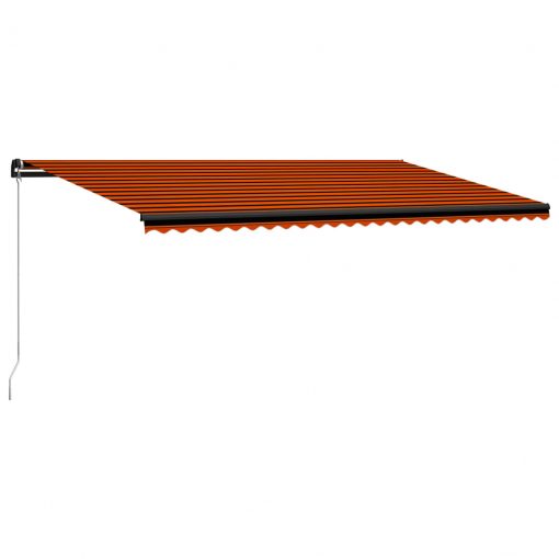 Ročno zložljiva tenda 600x300 cm oranžna in rjava