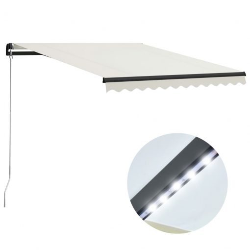 Ročno zložljiva tenda LED 300x250 cm krem