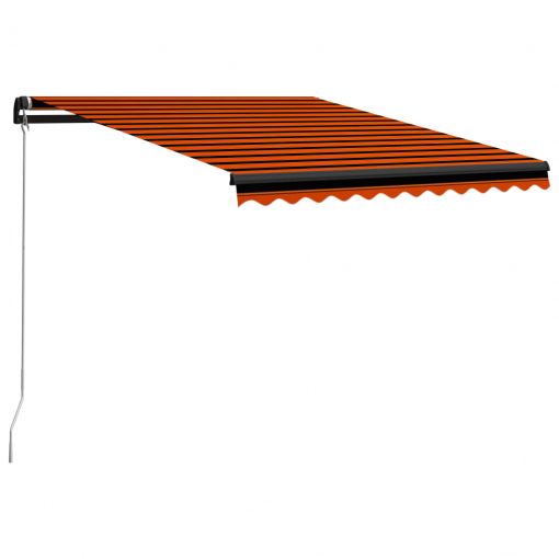Ročno zložljiva tenda LED 350x250 cm oranžna in rjava