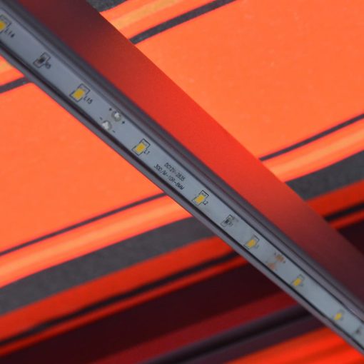 Ročno zložljiva tenda LED 400x300 cm oranžna in rjava