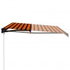 Ročno zložljiva tenda LED 400x300 cm oranžna in rjava