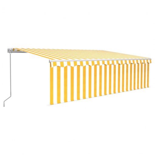 Ročno zložljiva tenda s senčilom 5x3 m rumena in bela