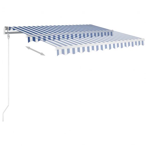 Ročno zložljiva tenda z LED lučkami 350x250 cm modra in bela