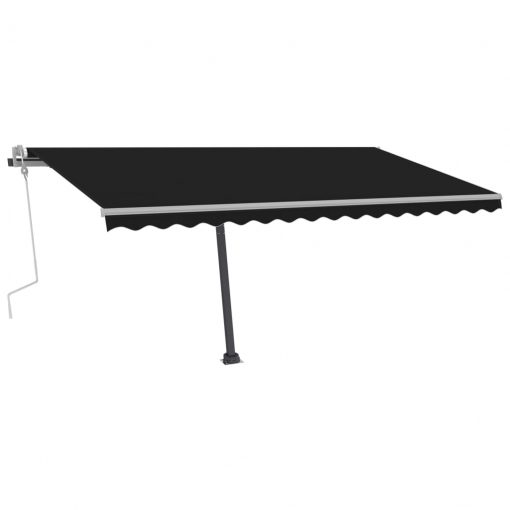 Ročno zložljiva tenda z LED lučkami 400x350 cm antracitna