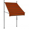 Ročno zložljiva tenda z LED lučmi 100 cm oranžna in rjava