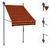 Ročno zložljiva tenda z LED lučmi 100 cm oranžna in rjava