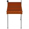 Ročno zložljiva tenda z LED lučmi 100 cm oranžna in rjava