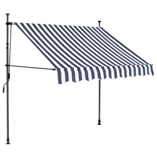 Ročno zložljiva tenda z LED lučmi 150 cm modra in bela