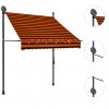 Ročno zložljiva tenda z LED lučmi 150 cm oranžna in rjava
