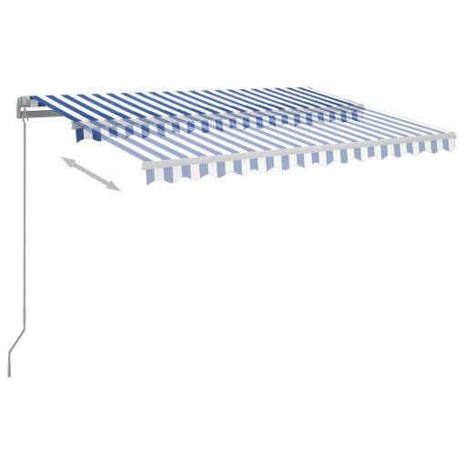 Ročno zložljiva tenda z LED lučmi 300x250 cm modra in bela
