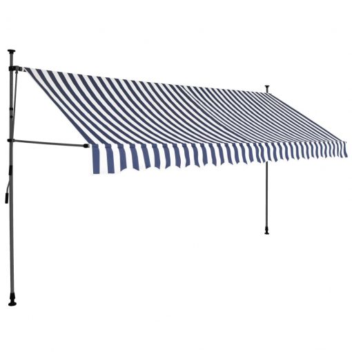 Ročno zložljiva tenda z LED lučmi 350 cm modra in bela