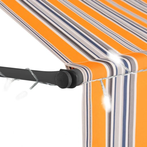 Ročno zložljiva tenda z LED lučmi 350 cm rumena in modra