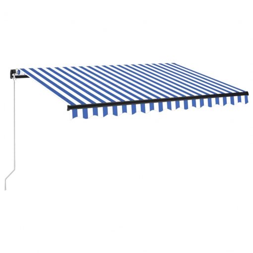 Ročno zložljiva tenda z LED lučmi 350x250 cm modra in bela