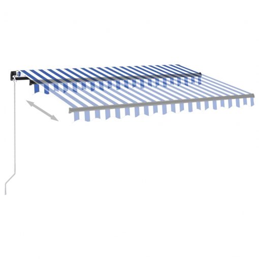 Ročno zložljiva tenda z LED lučmi 350x250 cm modra in bela