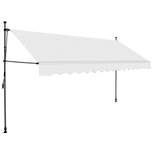 Ročno zložljiva tenda z LED lučmi 400 cm krem