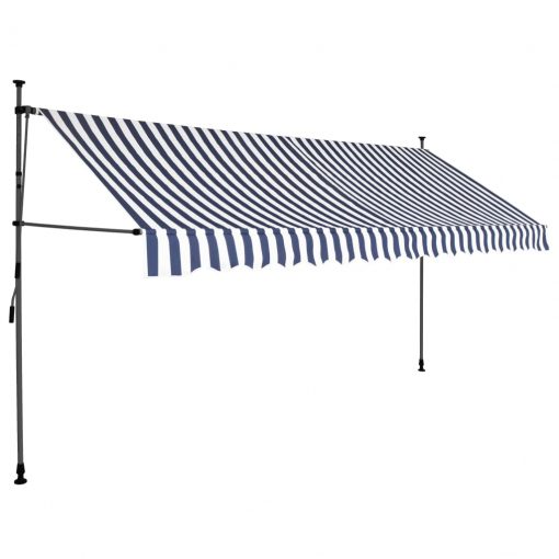 Ročno zložljiva tenda z LED lučmi 400 cm modra in bela
