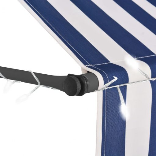 Ročno zložljiva tenda z LED lučmi 400 cm modra in bela