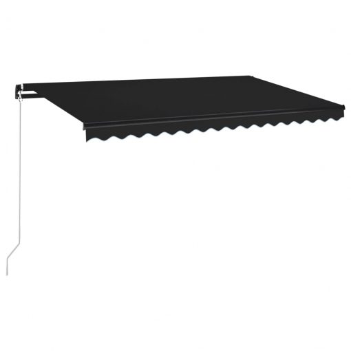 Ročno zložljiva tenda z LED lučmi 400x350 cm antracitna