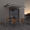 Ročno zložljiva tenda z LED lučmi 400x350 cm krem