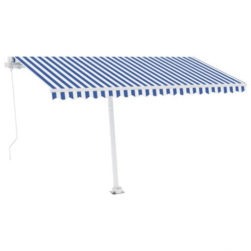 Ročno zložljiva tenda z LED lučmi 400x350 cm modra in bela