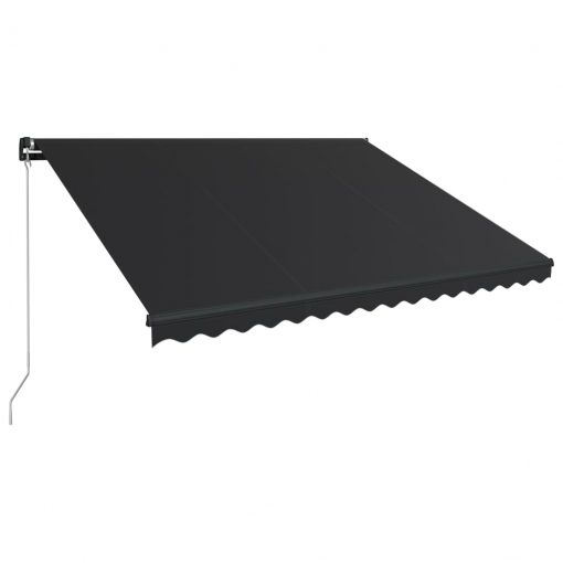 Ročno zložljiva tenda z LED lučmi 450x300 cm antracitna