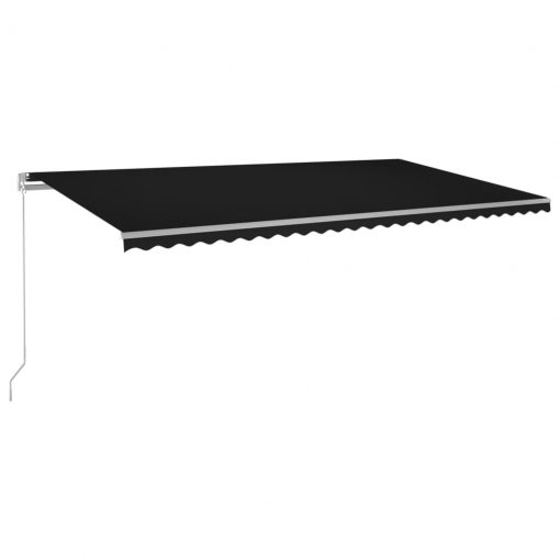 Ročno zložljiva tenda z LED lučmi 600x350 cm antracitna