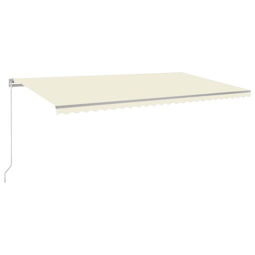 Ročno zložljiva tenda z LED lučmi 600x350 cm krem