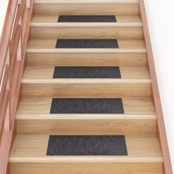 Samolepilne preproge za stopnice 15 kosov 60x25 cm sive