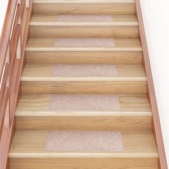 Samolepilne preproge za stopnice 15 kosov 60x25 cm svetlo rjave