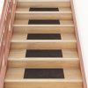 Samolepilne preproge za stopnice 15 kosov 60x25 cm temno rjave