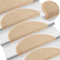 Samolepilne preproge za stopnice sisal 15 kosov 56x25 cm