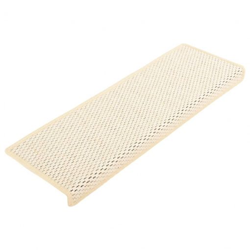 Samolepilne preproge za stopnice sisal 15 kosov 65x25 cm krem