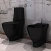 Set Črna Keramična WC Školjka in Bide