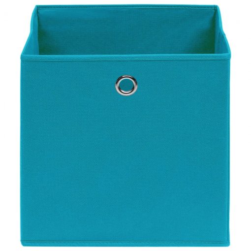 Škatle 10 kosov netkano blago 28x28x28 cm baby modre