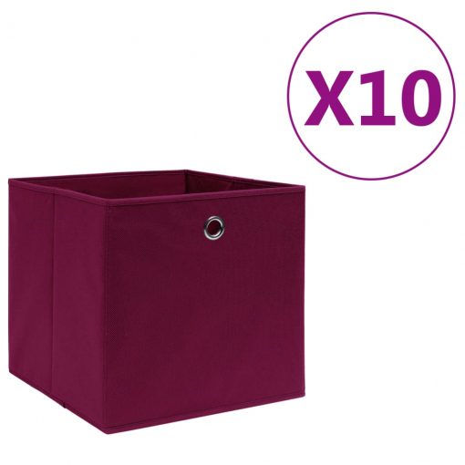 Škatle 10 kosov netkano blago 28x28x28 cm temno rdeče