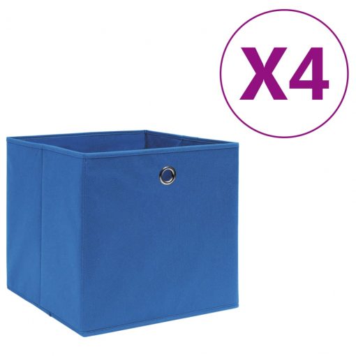 Škatle 4 kosi netkano blago 28x28x28 cm modre