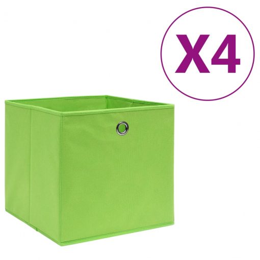 Škatle 4 kosi netkano blago 28x28x28 cm zelene