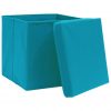Škatle s pokrovi 10 kosov 28x28x28 cm baby modre