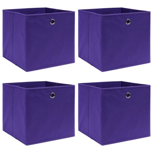 Škatle za shranjevanje 4 kosi vijolične 32x32x32 cm blago