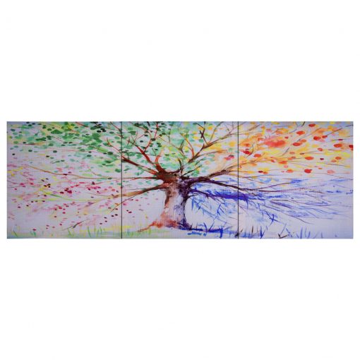 Slika na platnu drevo v dežju večbarvno 120x40 cm