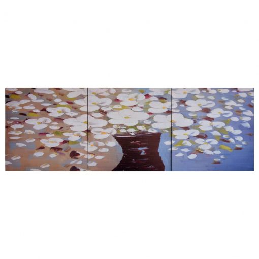Slika na platnu rože v vazi večbarvna 120x40 cm