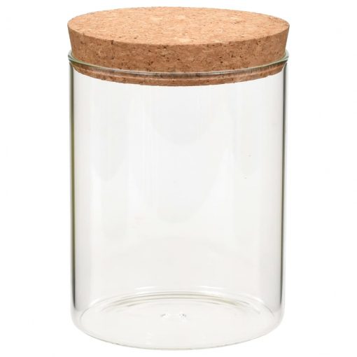 Stekleni kozarci s pokrovi iz plute 6 kosov 650 ml