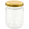 Stekleni kozarci z zlatimi pokrovi 48 kosov 230 ml