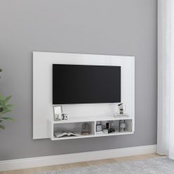 Stenska TV omarica visok sijaj bela 120x23