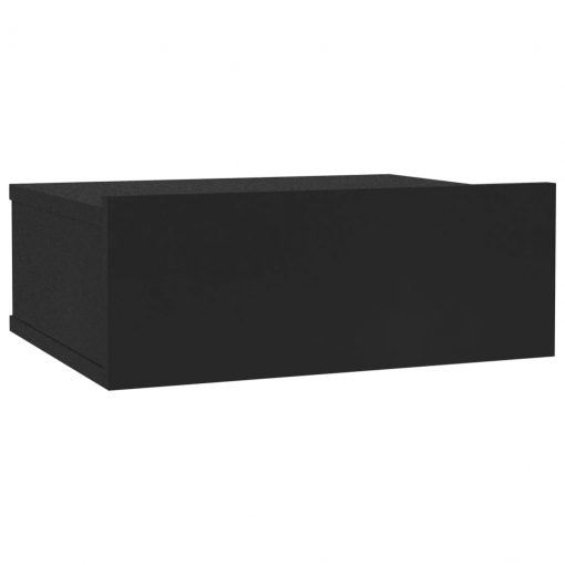 Stenska nočna omarica črna 40x30x15 cm iverna plošča